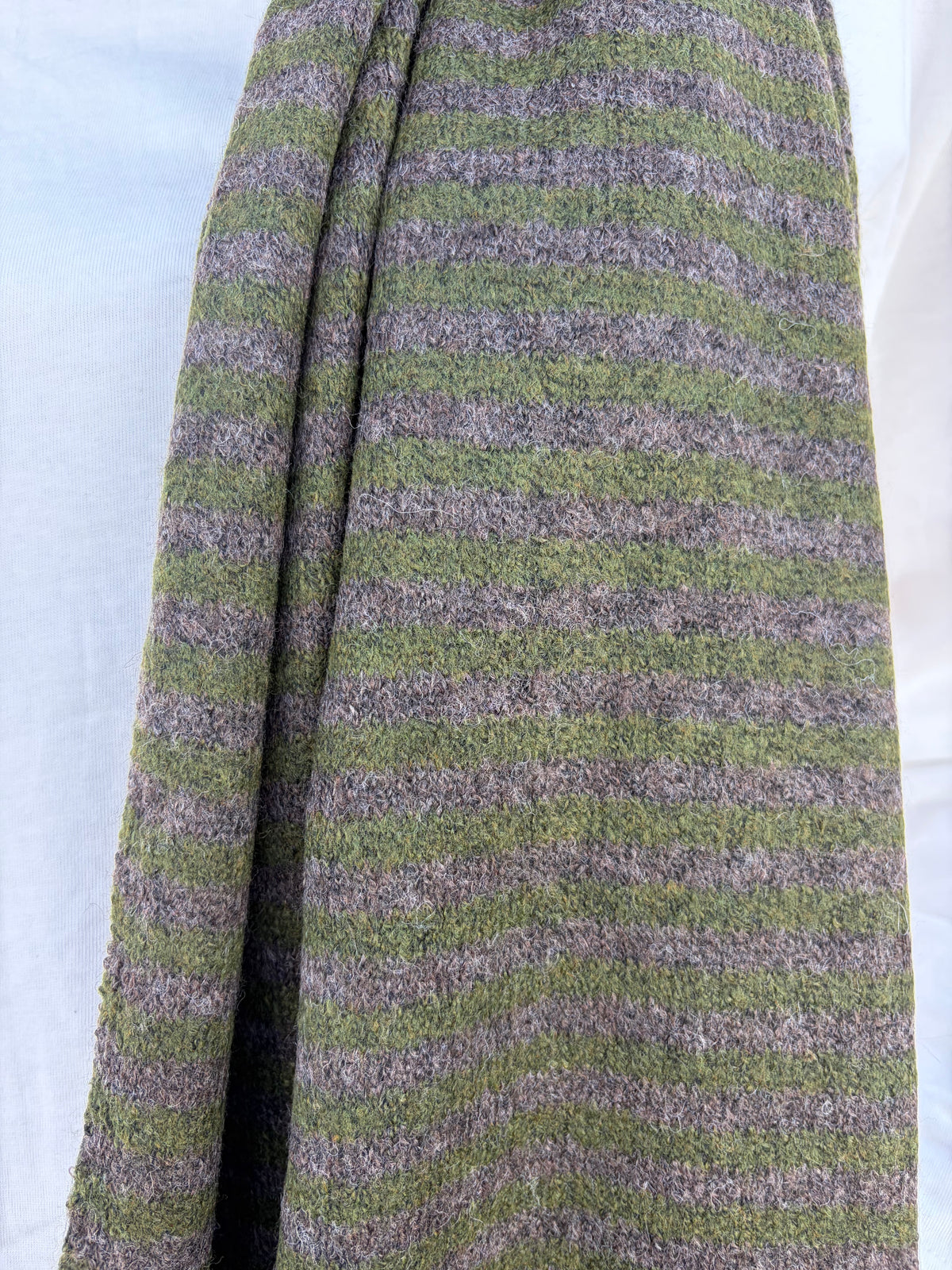 Striped scarf green/grey