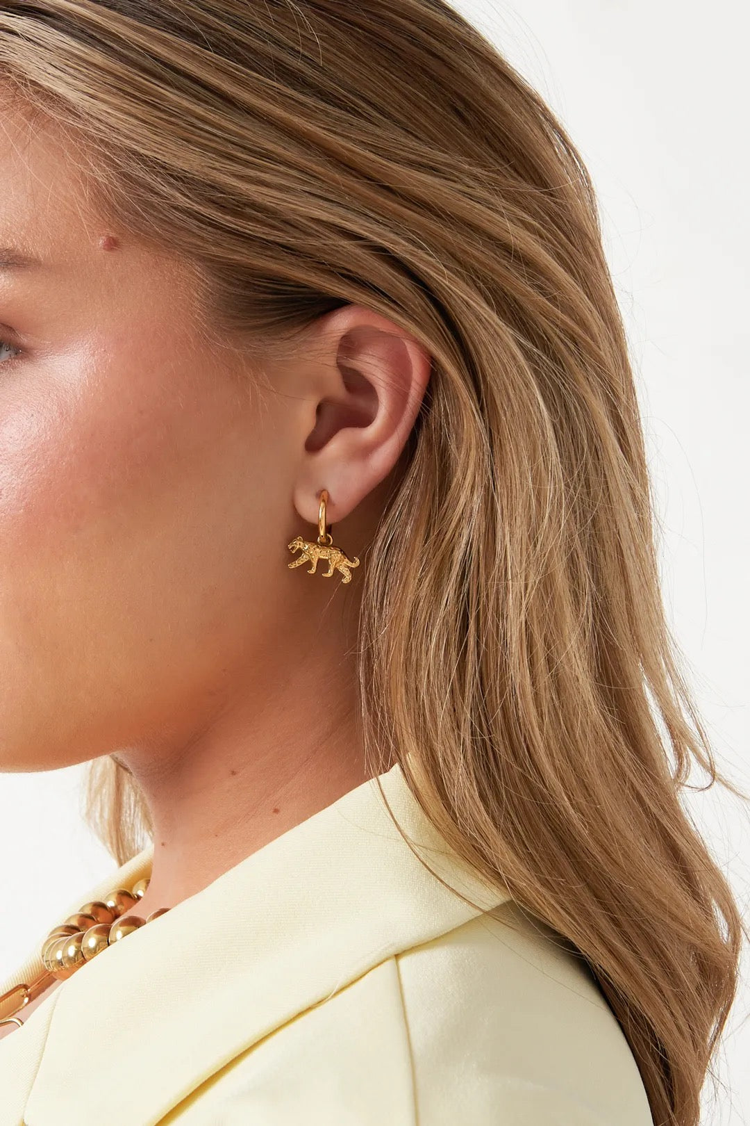 Panther earrings silver