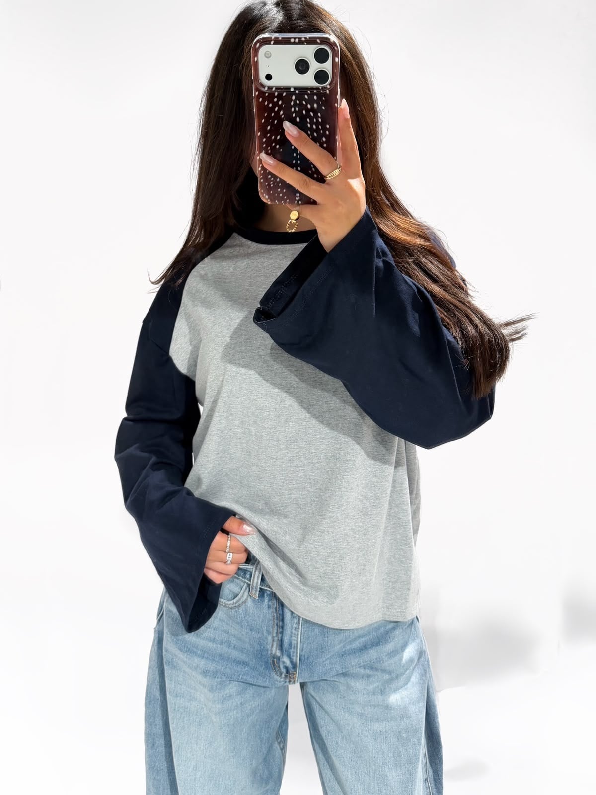 Baseball longsleeve navy/grey