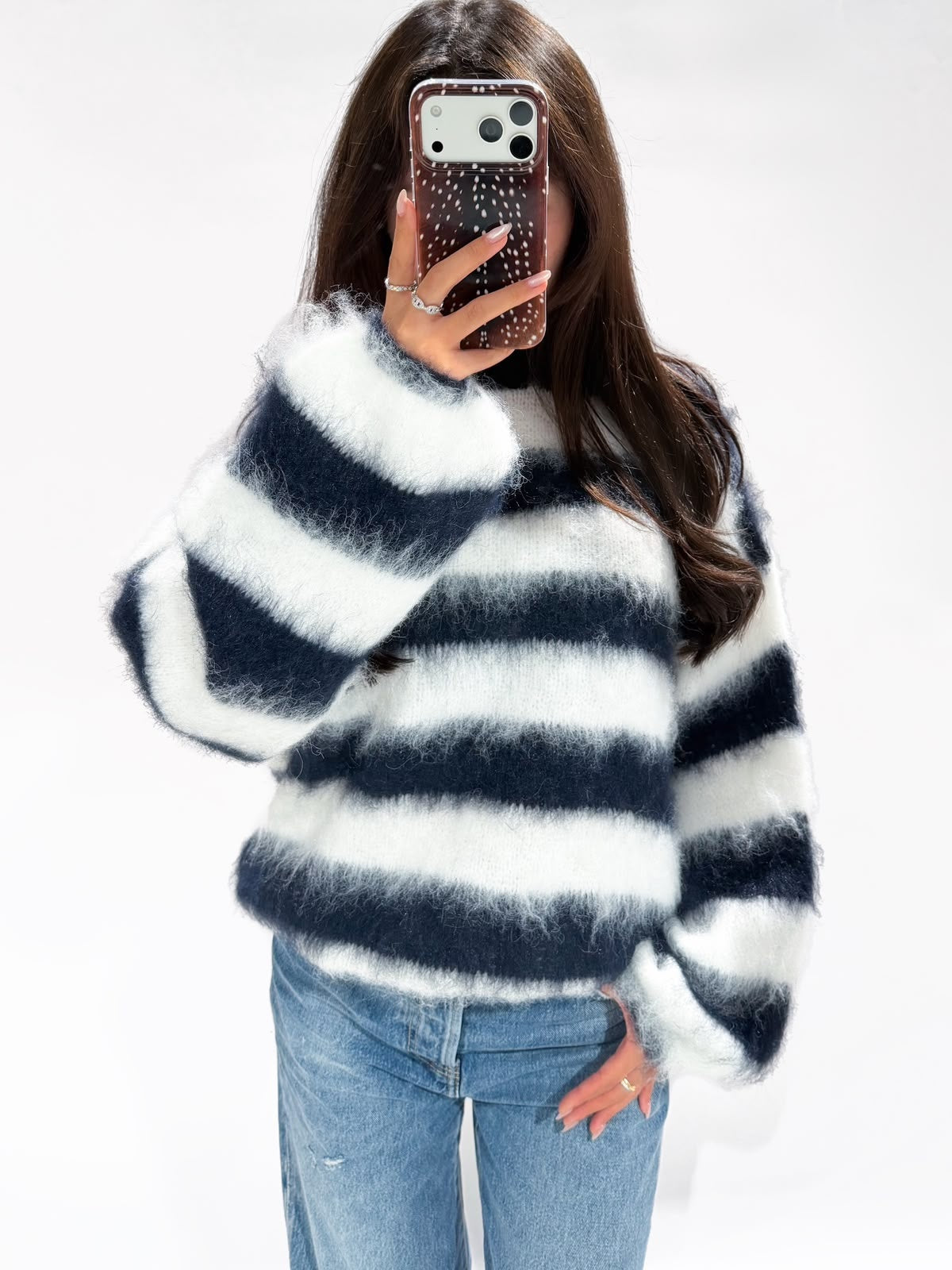 Molly sweater navy/white