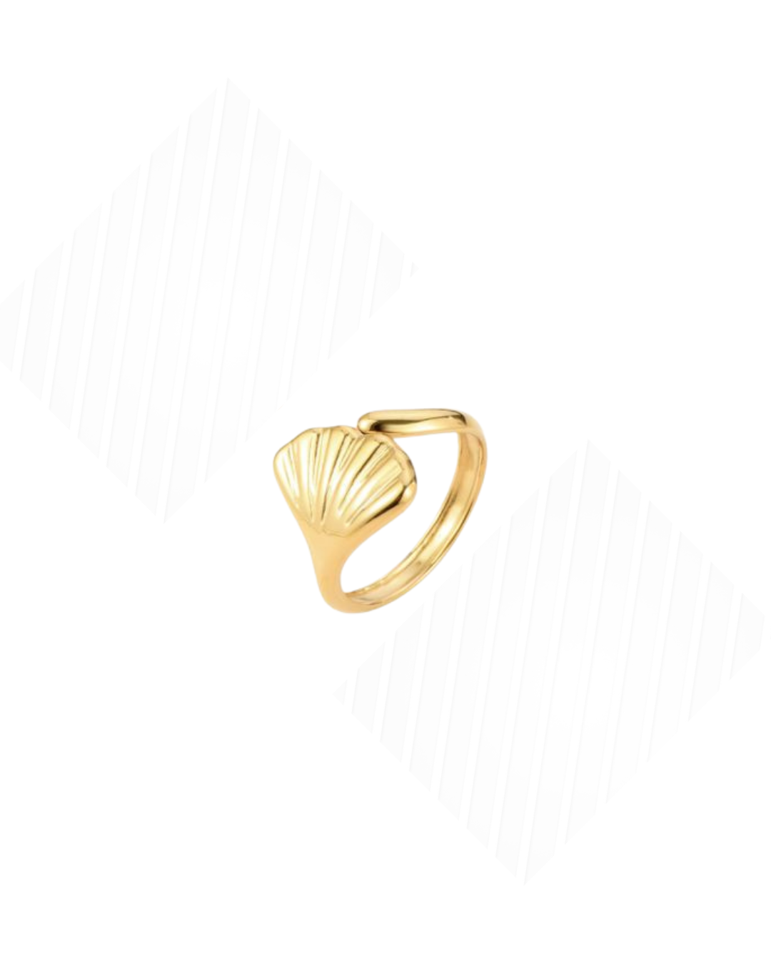 Single palm leaf ring gold