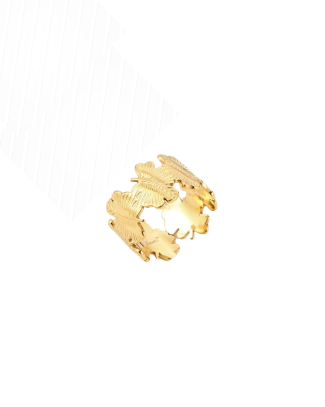 Feather ring gold