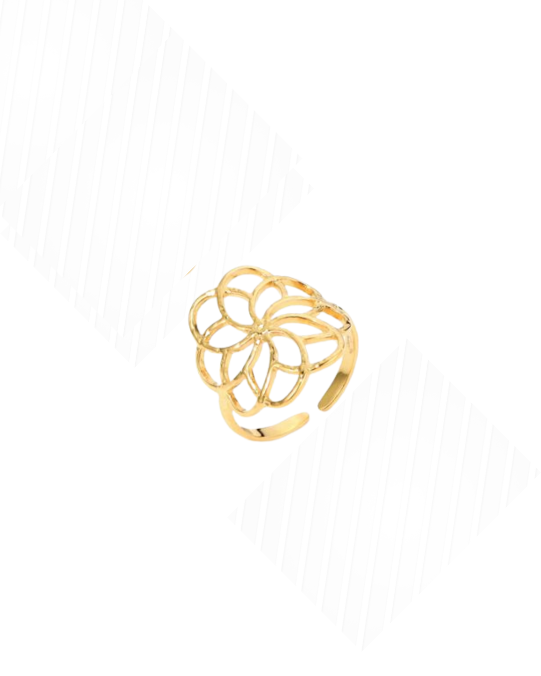 Boho flower ring gold