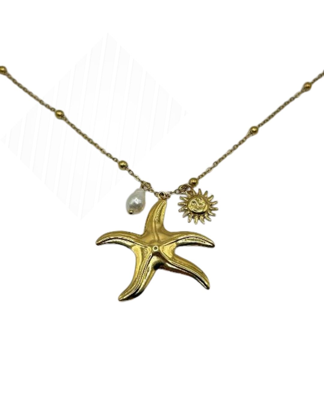 Sunny seastar necklace long gold