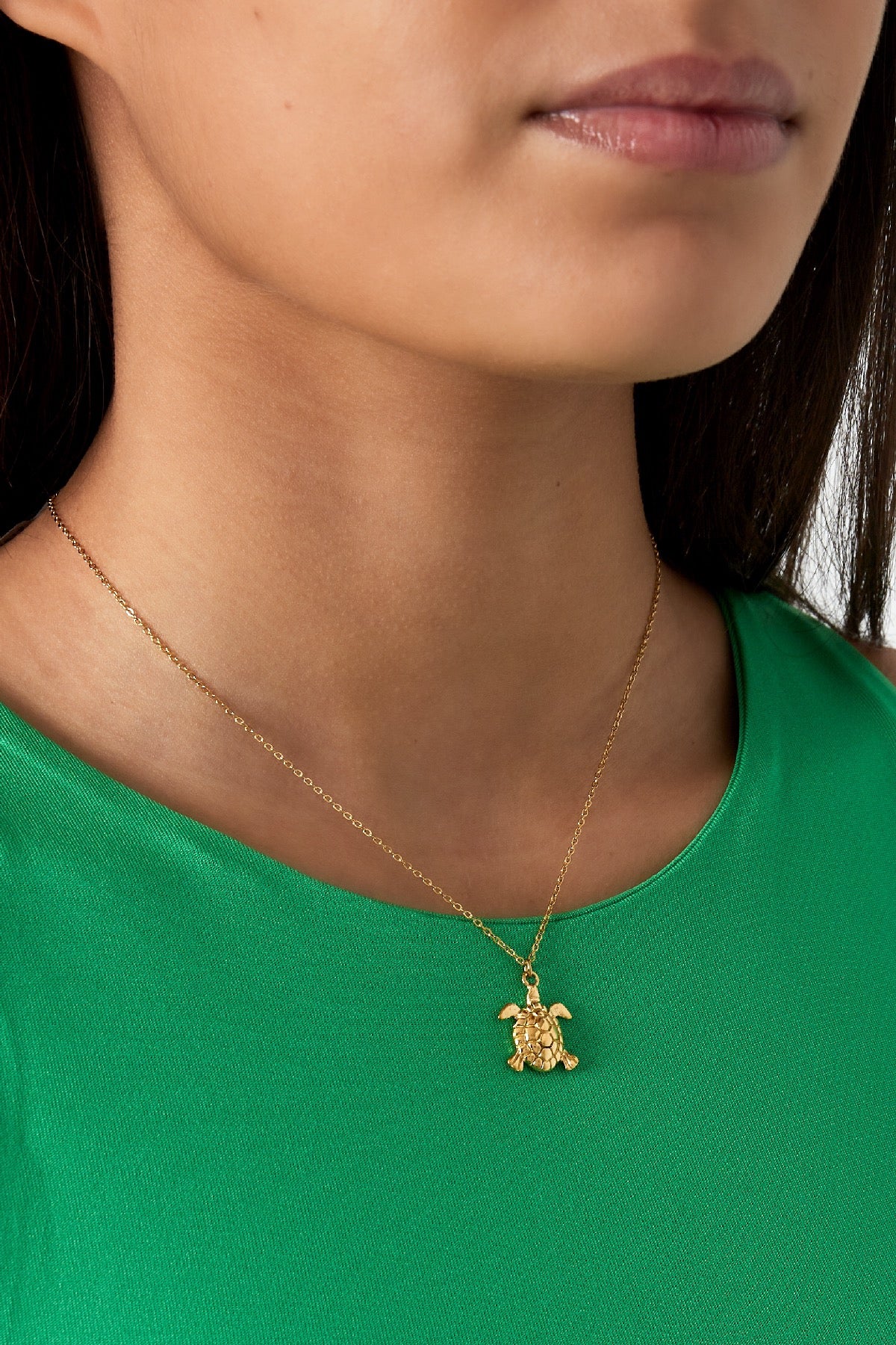 Turtle tides necklace gold