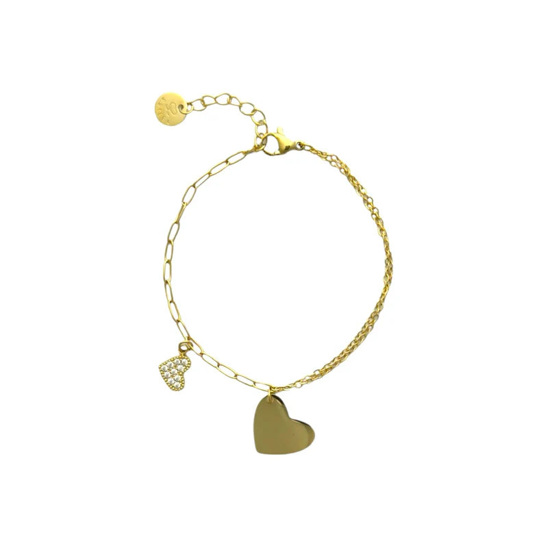 Double love bracelet gold