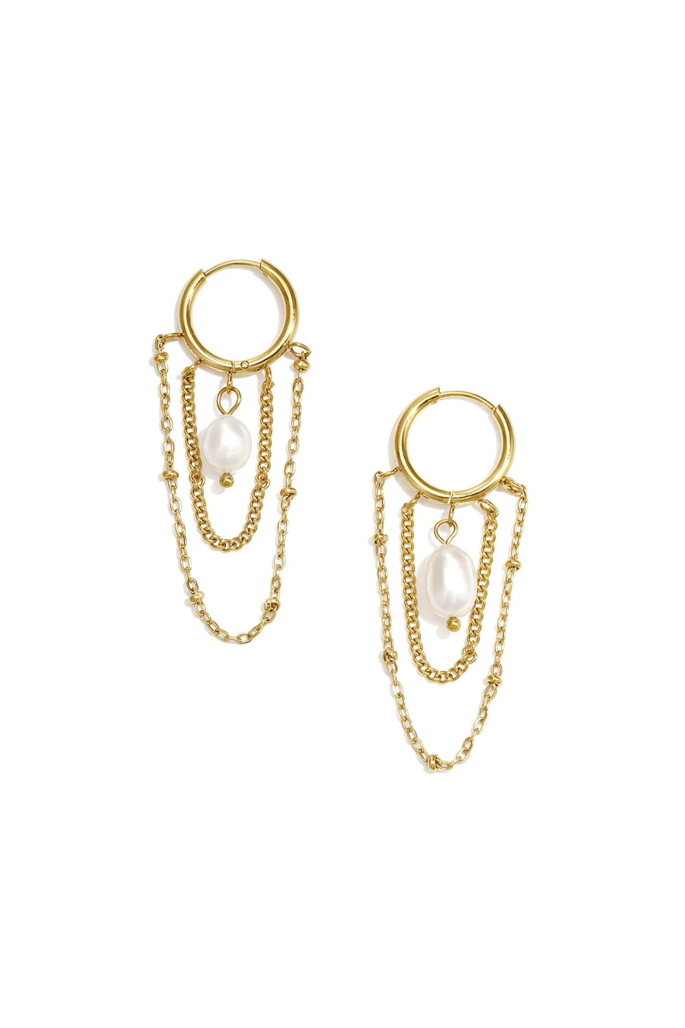 Earring dangle chain gold