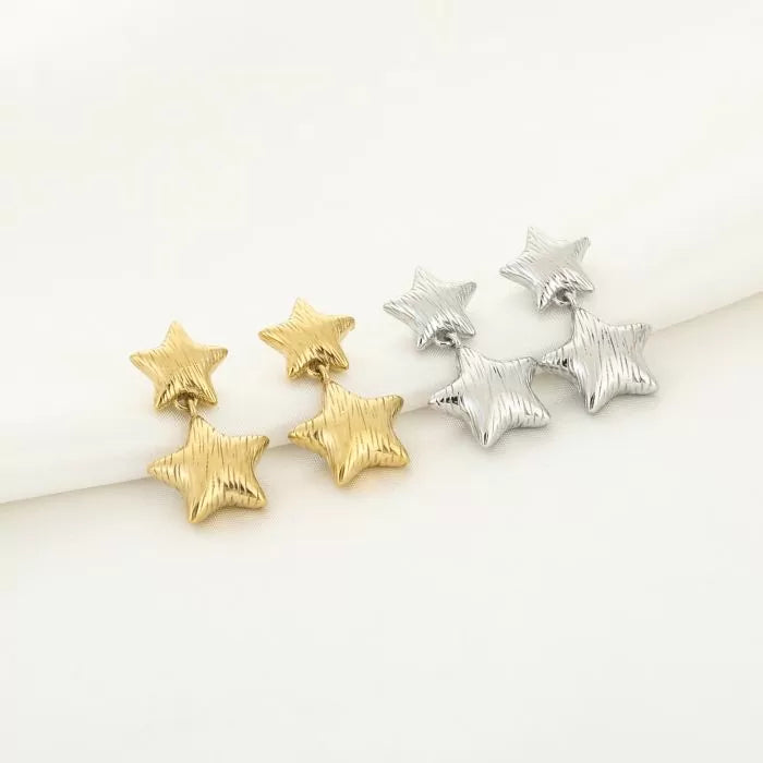 Earring double star silver