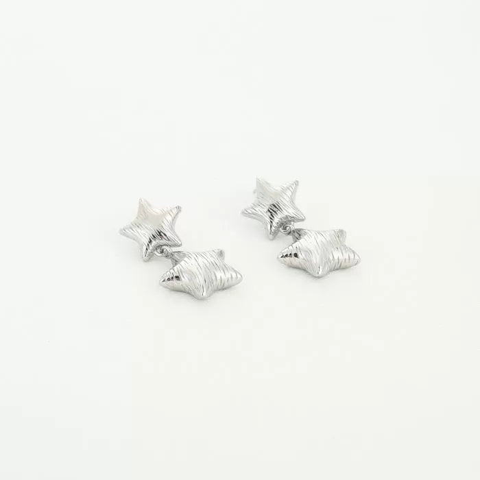 Earring double star silver