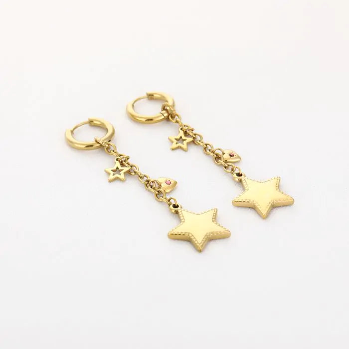 Earring hanging star gold