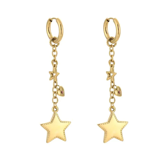 Earring hanging star gold