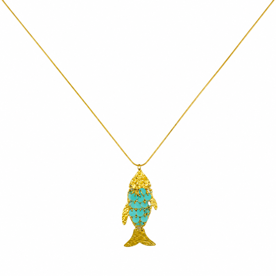 Koi necklace long turquoise