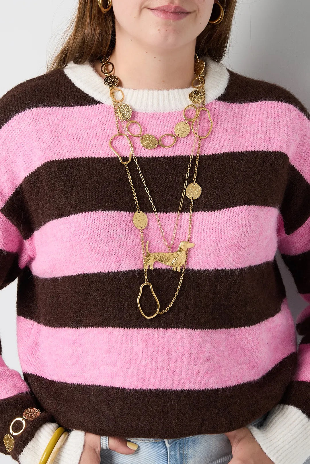 Teckel necklace long gold