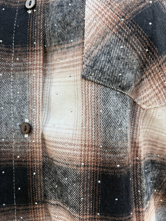 Glitter blouse brown