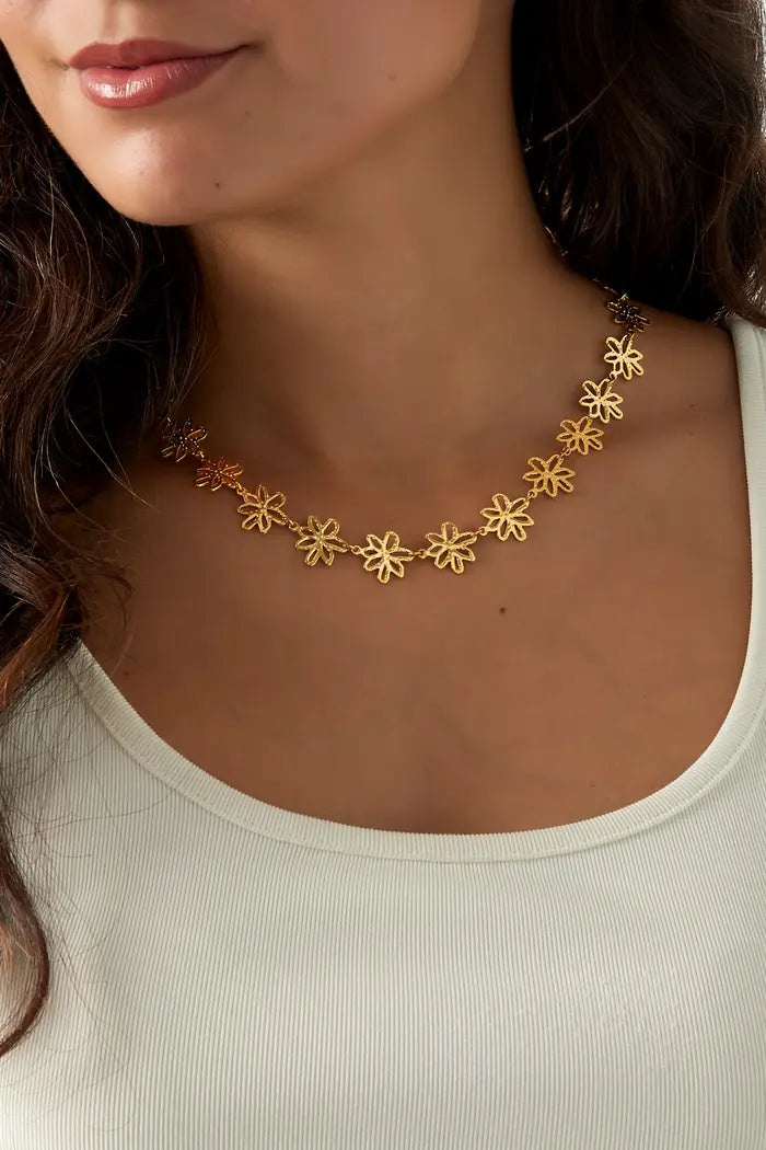 Flower party necklace gold