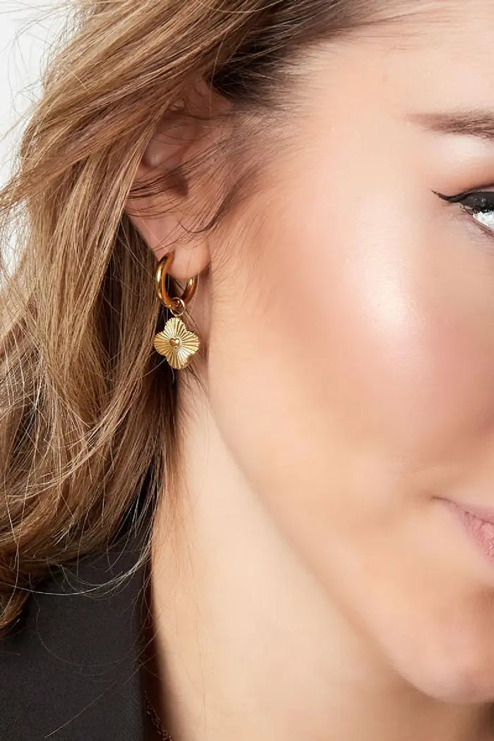 Heart clover earrings gold