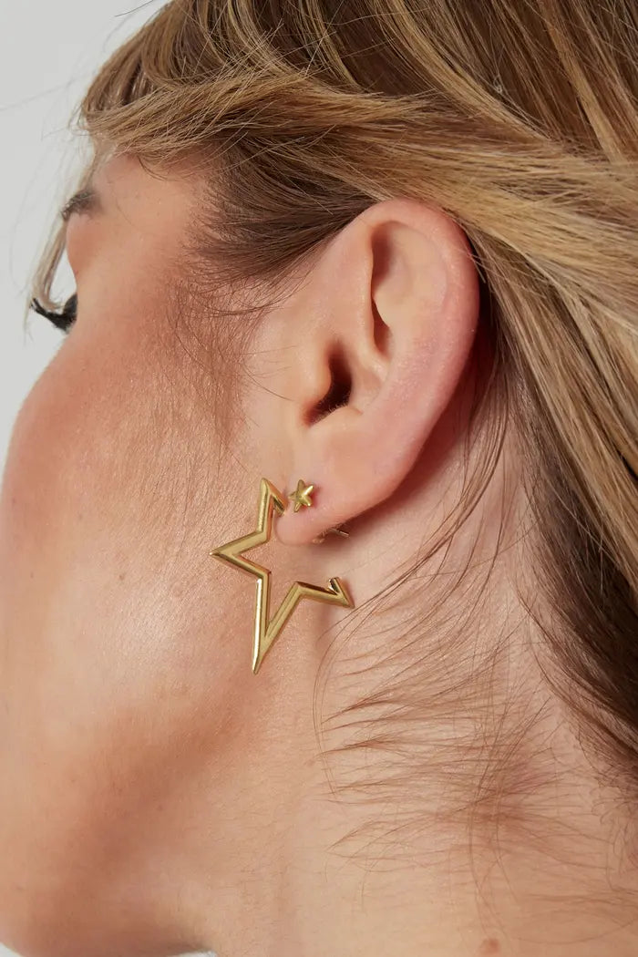 Half-star earrings gold