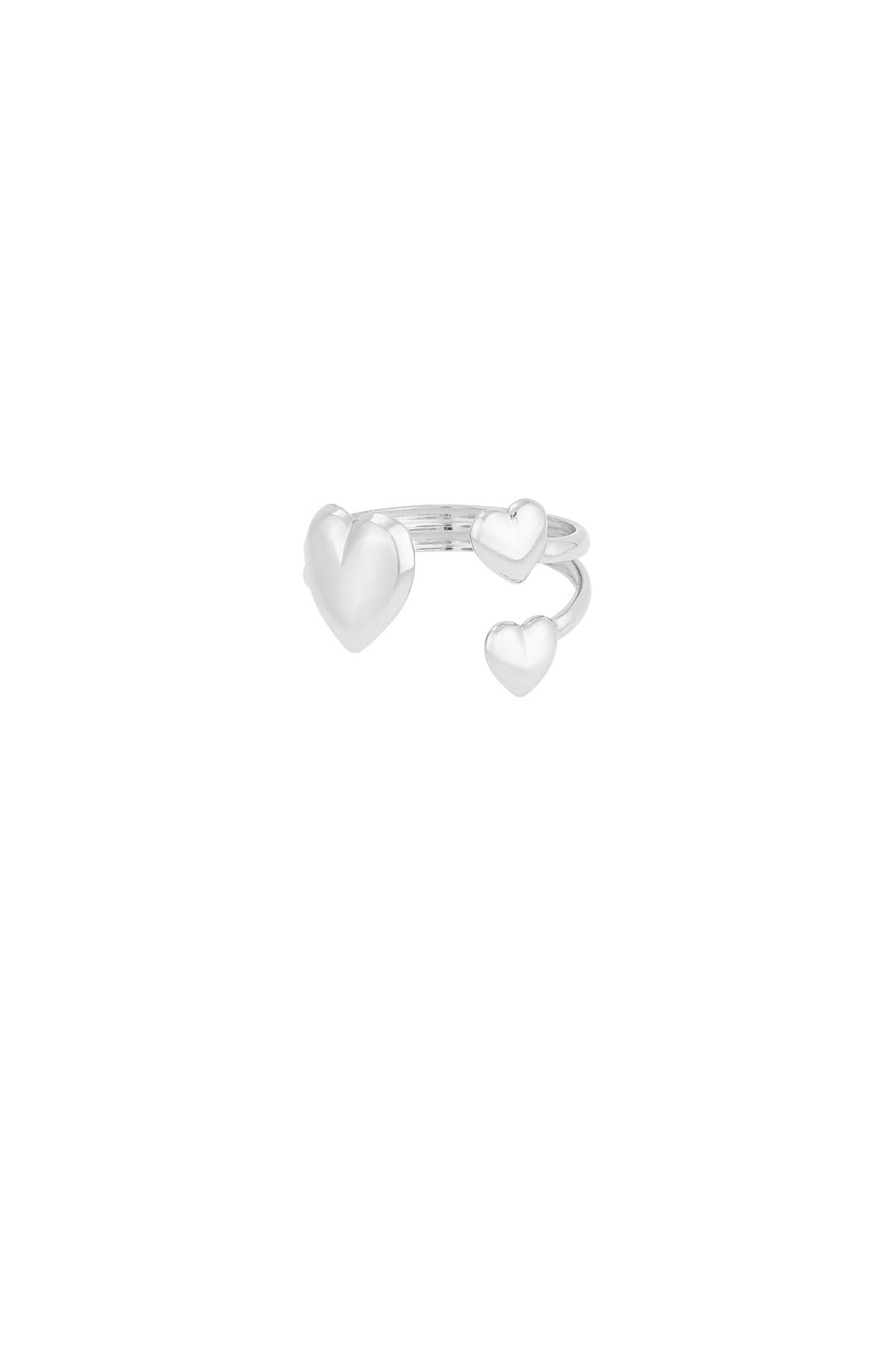 Triple heart ring silver