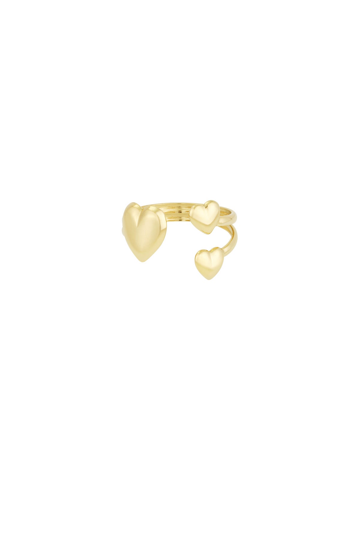 Triple heart ring gold