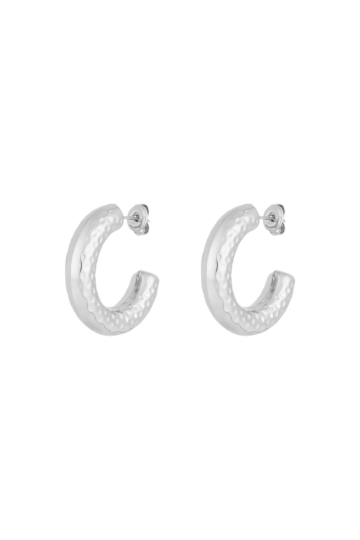 Structured hoops silver