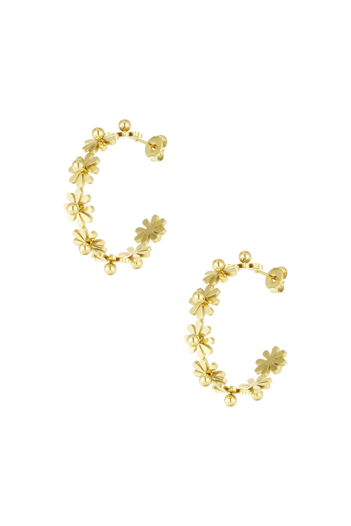 Floral finesse earrings gold