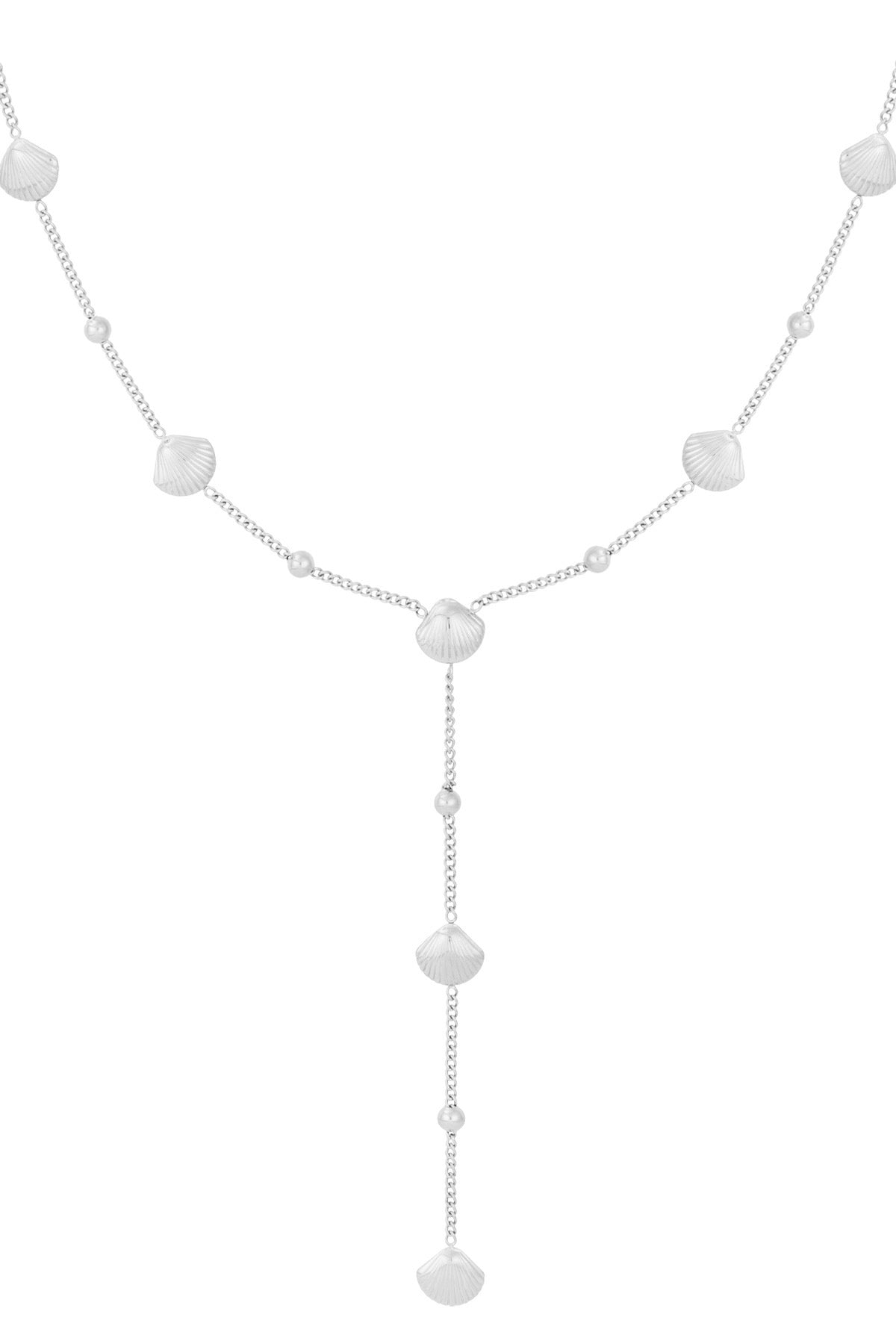 Shell necklace long silver