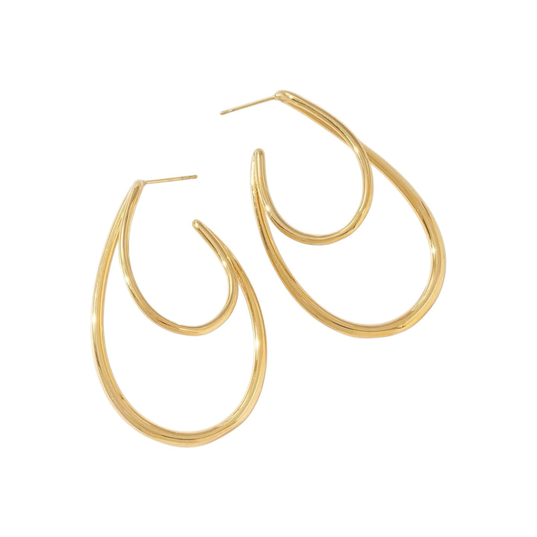 Double oval hoops gold