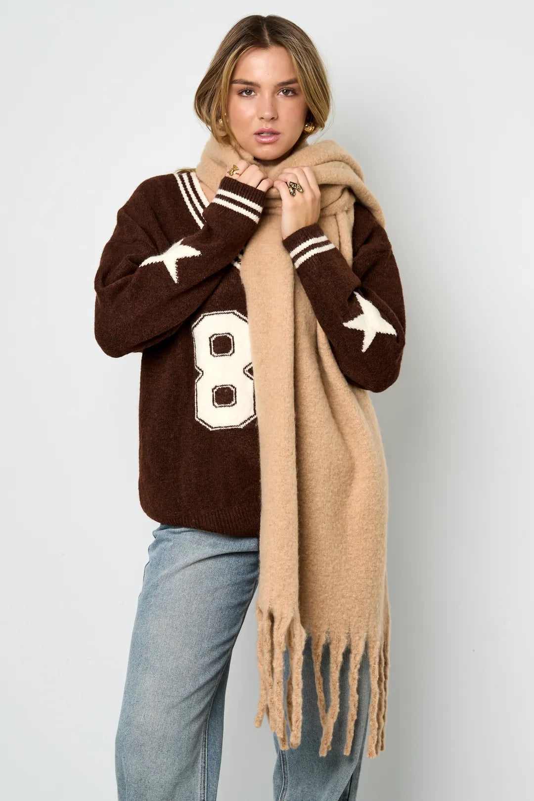 Winter scarf basic pink