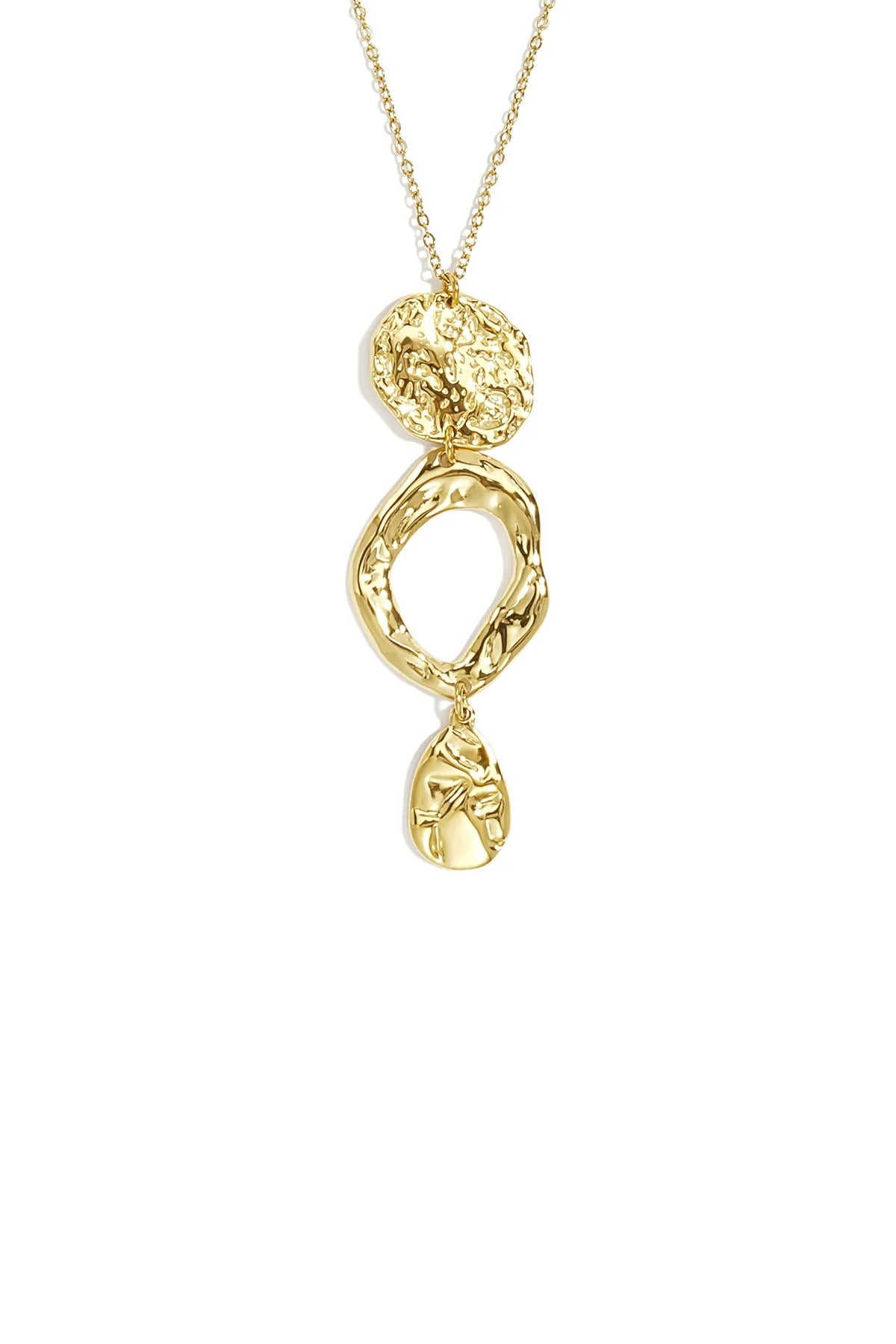 Organic necklace long gold