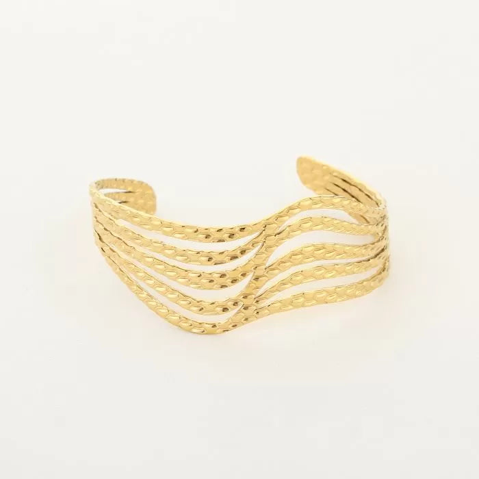 Ibiza wave bangle gold