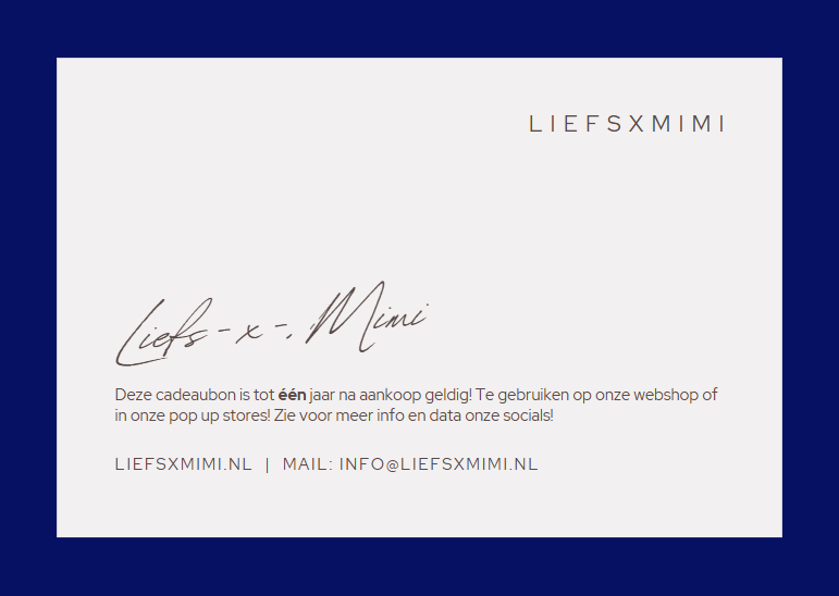 Liefsxmimi cadeaubon