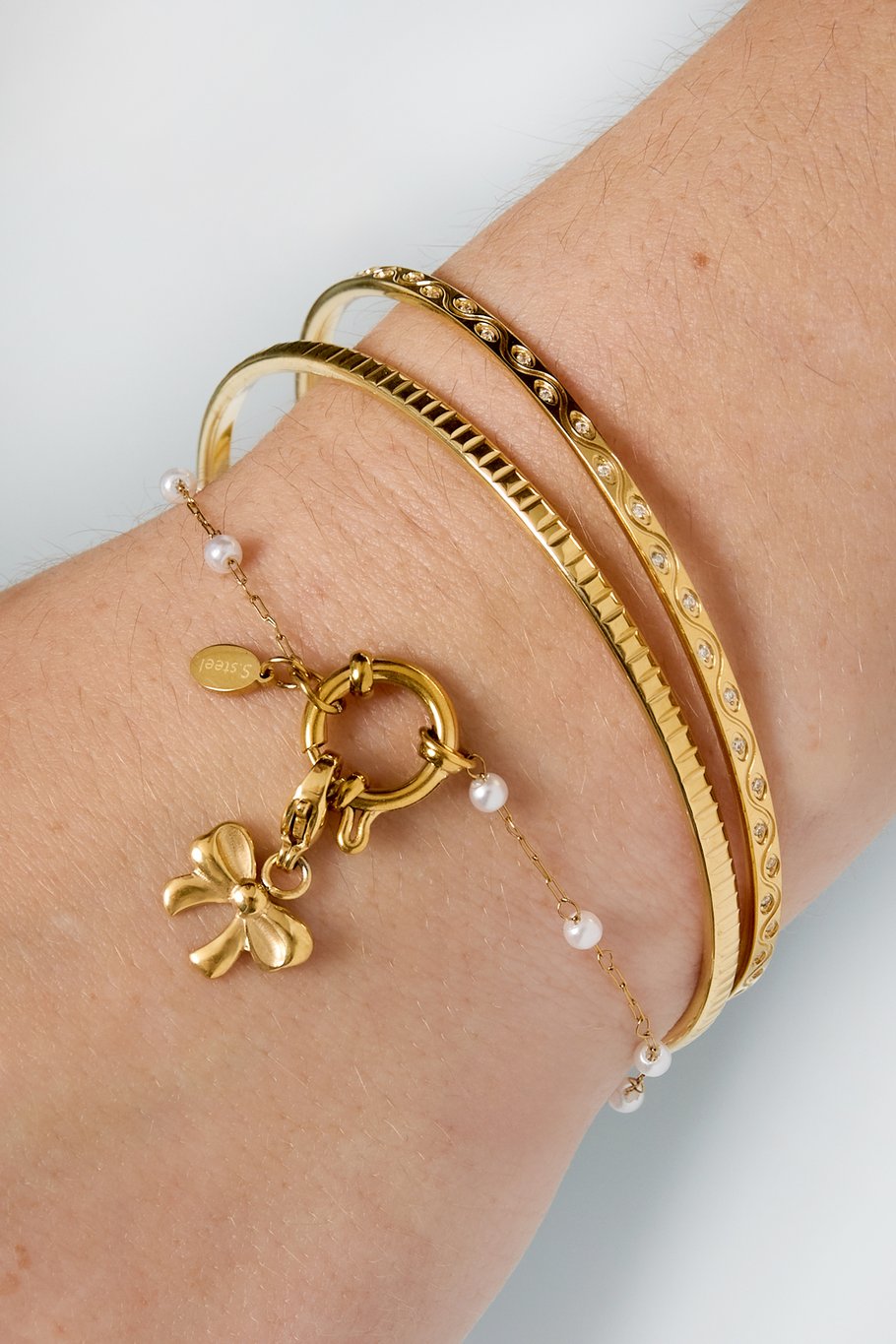 Bangle geometric shine gold