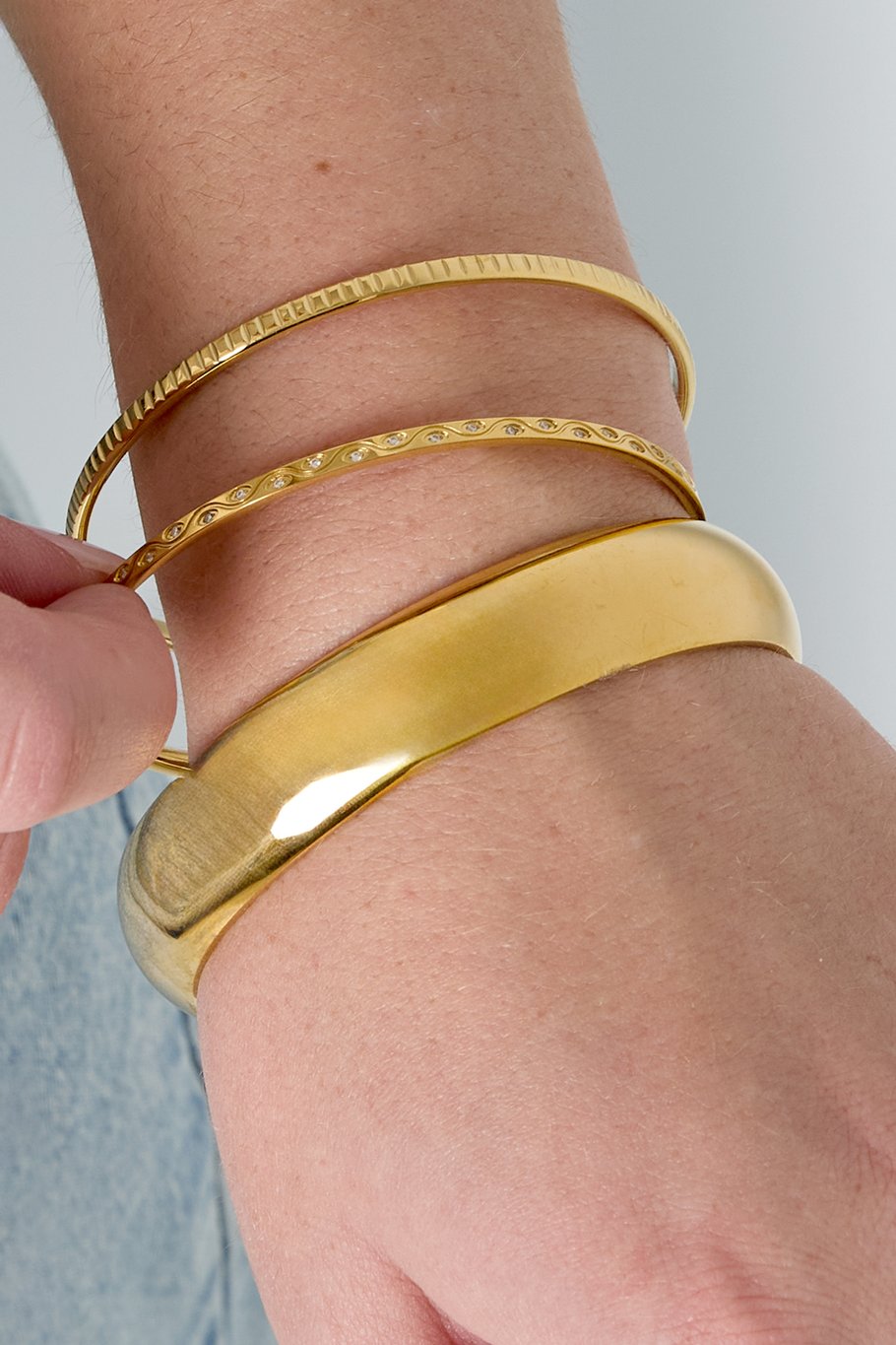 Bangle geometric shine gold