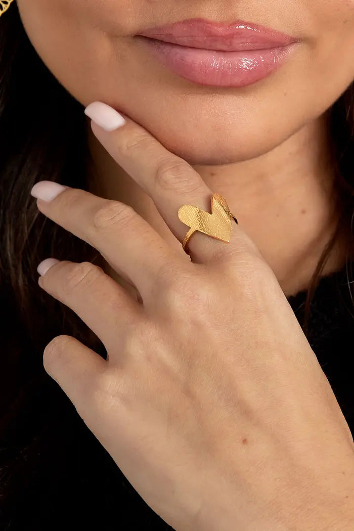 Big heart ring silver