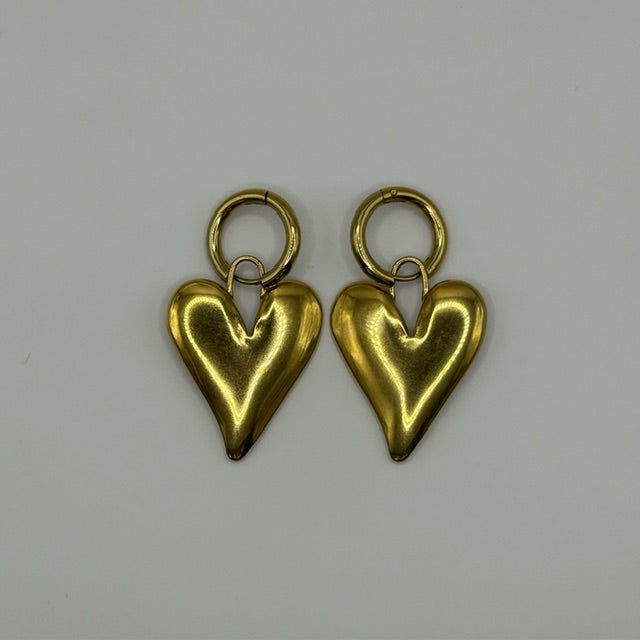 Big heart earrings gold