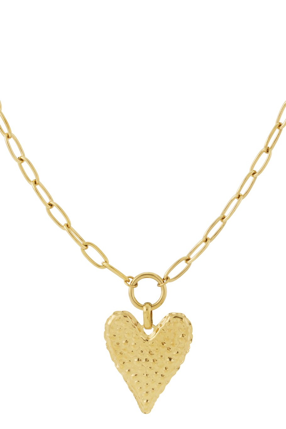 Big heart long necklace gold