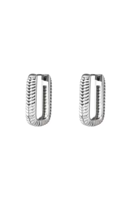 Big square earrings silver