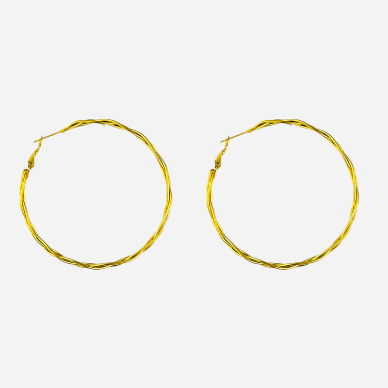 Big twisted hoops gold