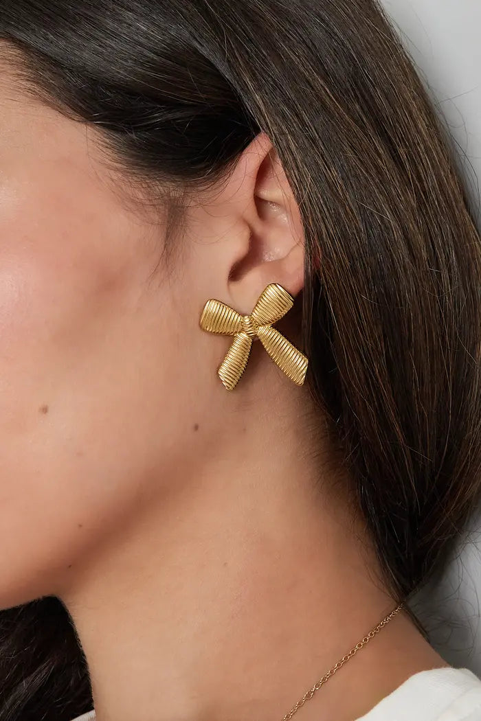 Bow earrings silver