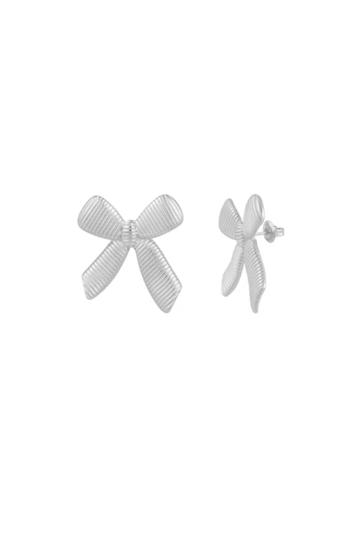 Bow earrings silver