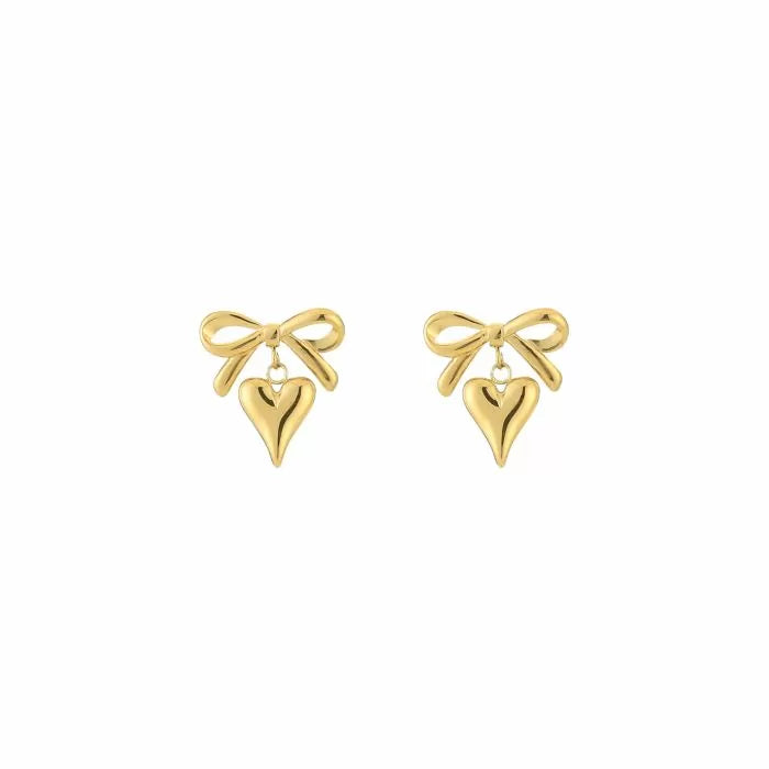 Bow love earrings gold
