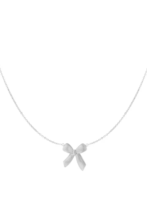 Bow necklace silver