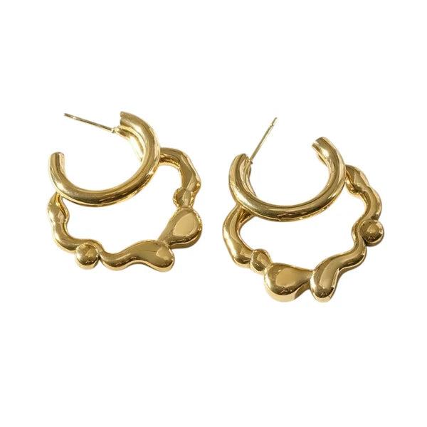 Buble hoops gold