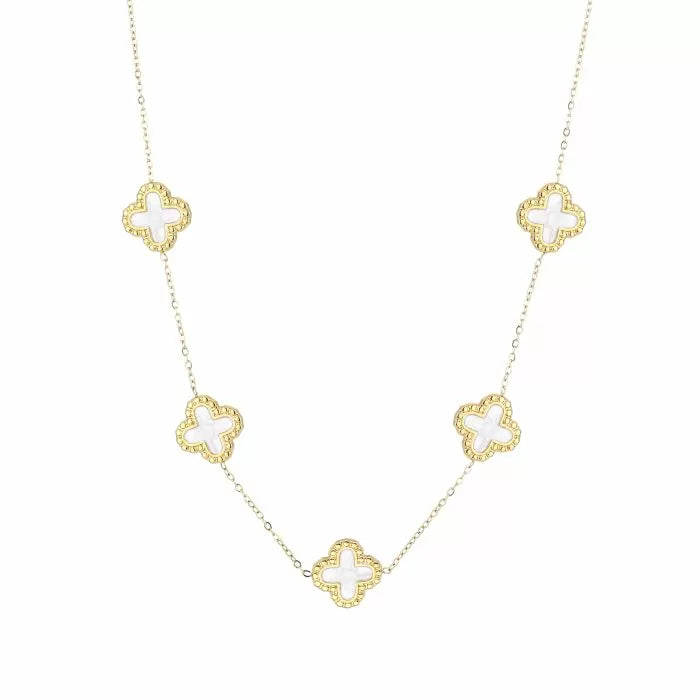 Clover necklace white gold