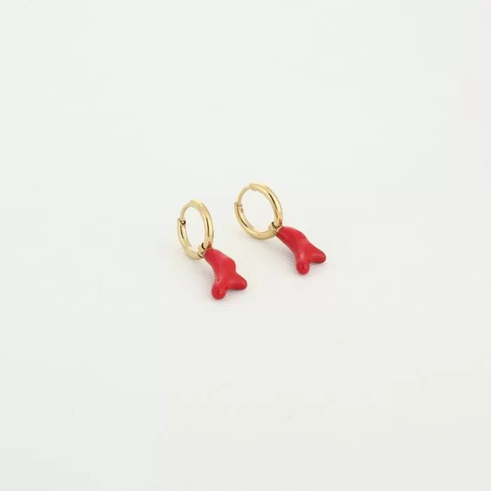 Coral small earring red