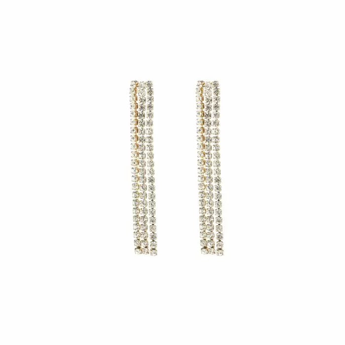 Diamond rain earrings gold