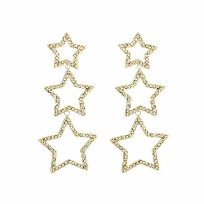 Diamond stars earrings gold