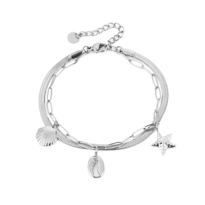 Double sea life bracelet silver