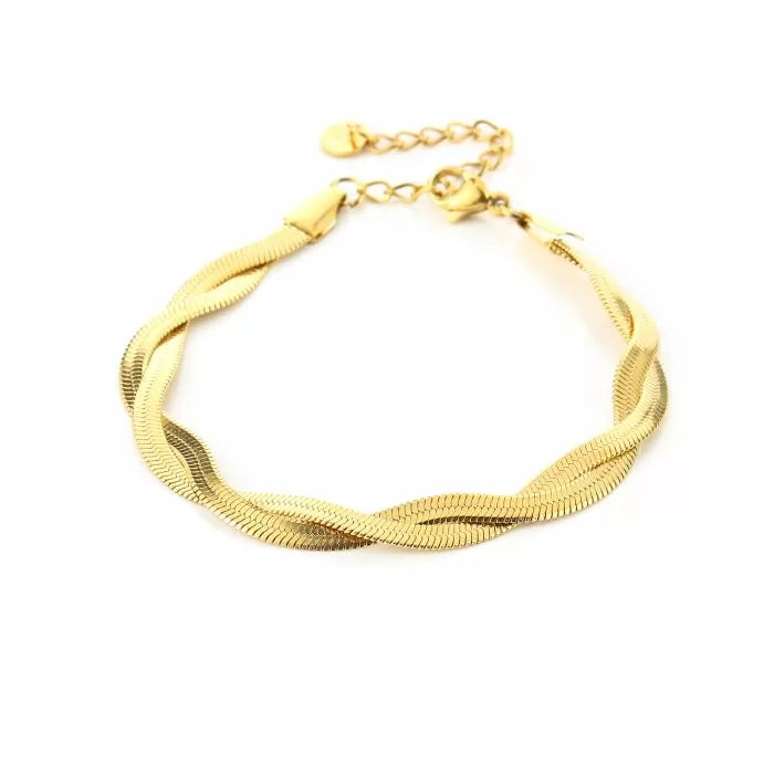 Twisted snake bracelet gold
