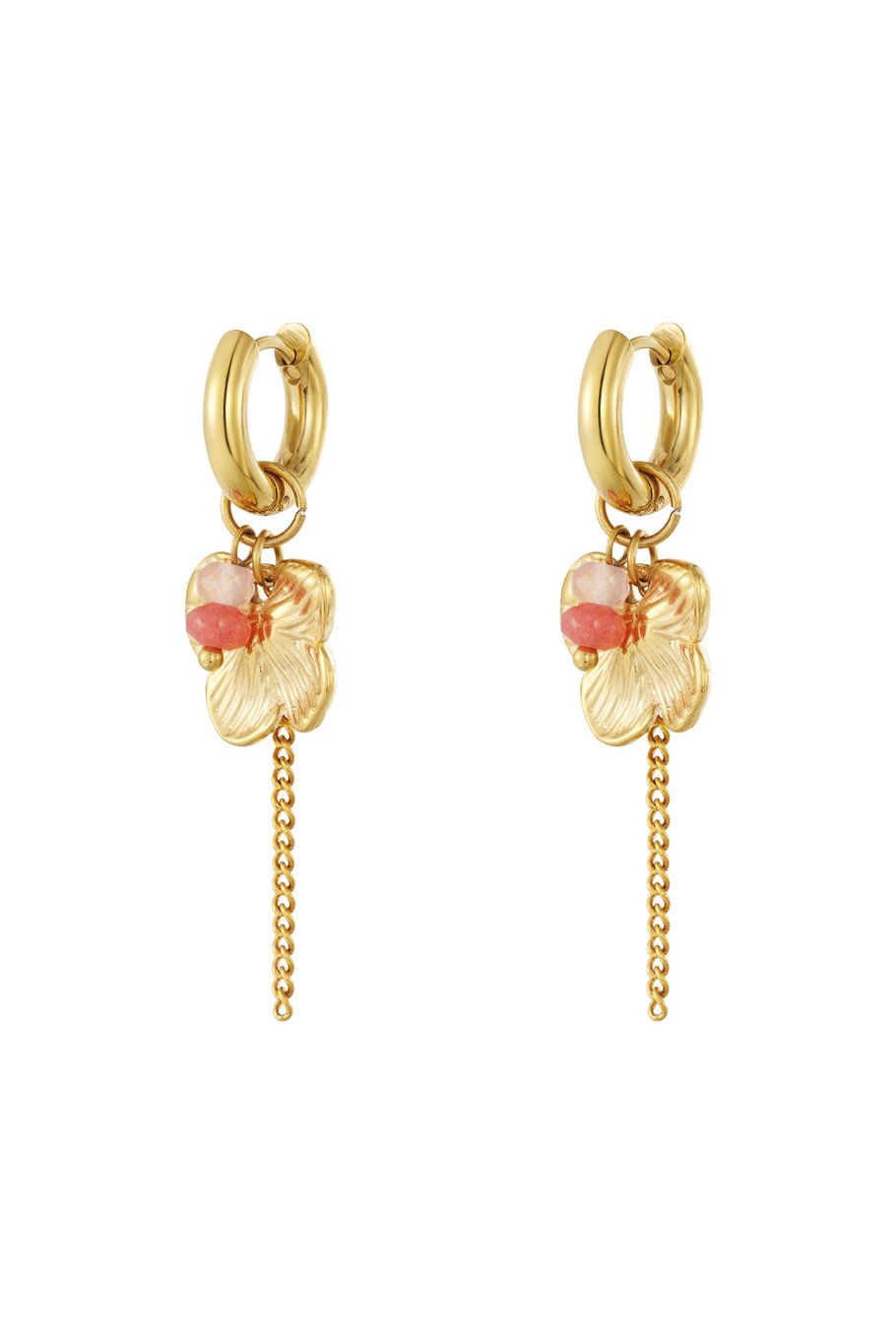 Drop flower earring gold